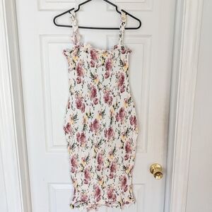 Petal & Pup Smocked Bodycon Floral Dress